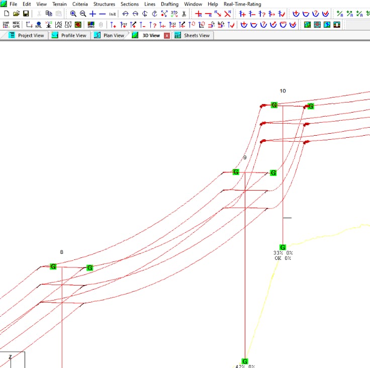 Étude et simulation sur PLS-CADD d'une ligne 33 kV à deux ternes (5 km) à Kolwezi